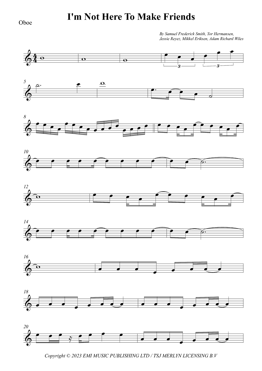 I'm Not Here To Make Friends (arr. Wesley S. SIlva)