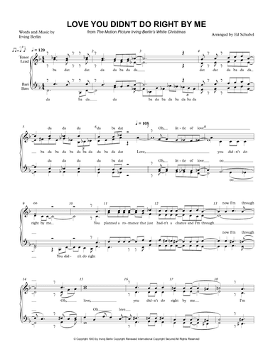 Love, You Didn't Do Right By Me (arr. Ed Schubel)