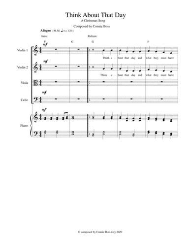 Think About That Day - a Christmas Song - Strings with piano with parts