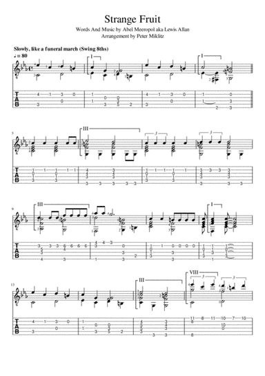 Strange Fruit (arr. Peter Miklitz)