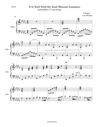 It Is Well With My Soul and Blessed Assurance Medley for piano (arr. Lois Mountz)