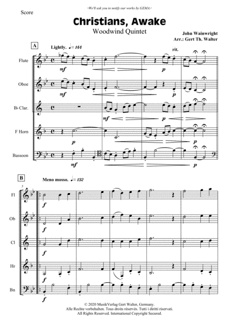 Christians, Awake, Salute The Happy Morn (arr. Gert Th. Walter)