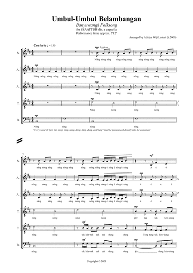 Umbul-Umbul Belambangan - Banyuwangi Folksong (arr. Aditiya Wiji Lestari)