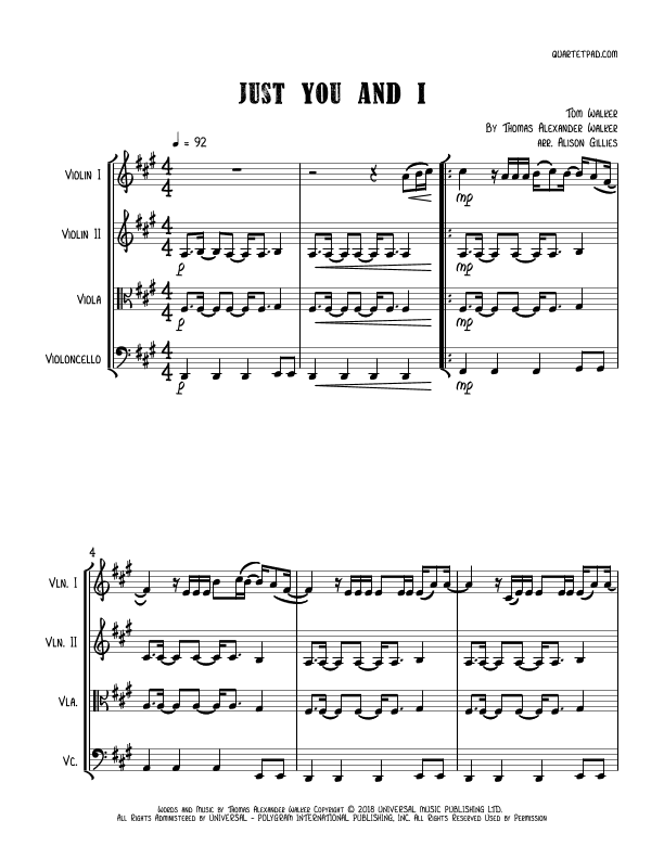 Just You And I (arr. Alison Gillies)
