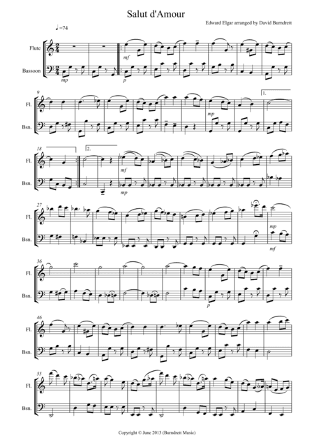 Salut d’Amour for Flute and Bassoon (arr. David Burndrett)
