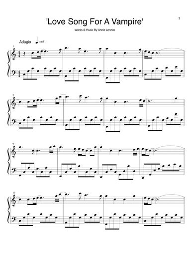Love Song For A Vampire (arr. Jurgita Kinduryte)