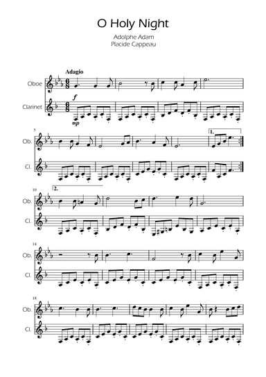 O Holy Night - Oboe and Clarinet (arr. Ygor Nunes)