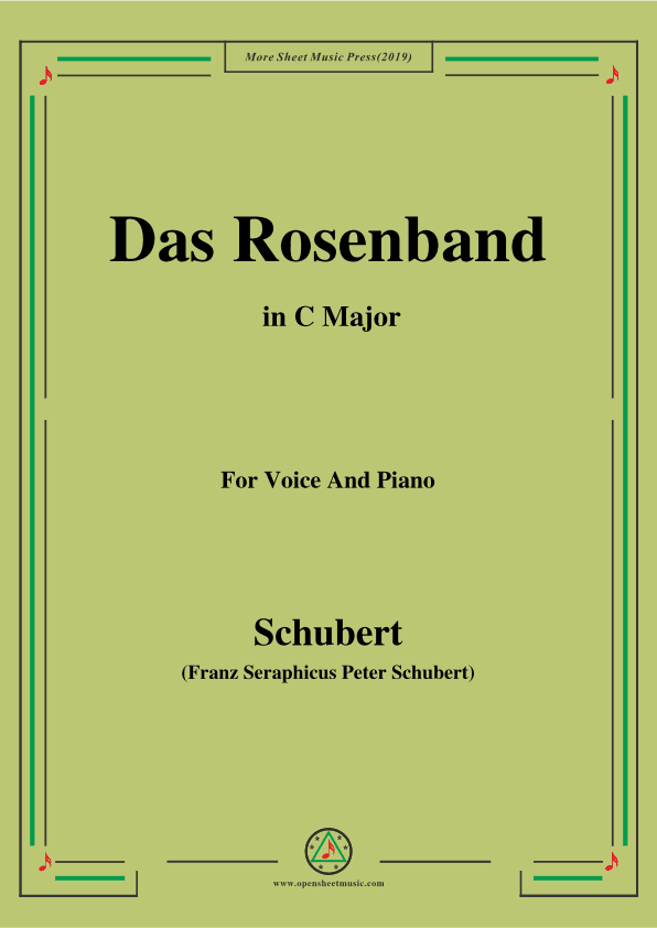 Schubert-Das Rosenband(The Rosy Ribbon),Ver.II,in C Major (arr. OSM Press)