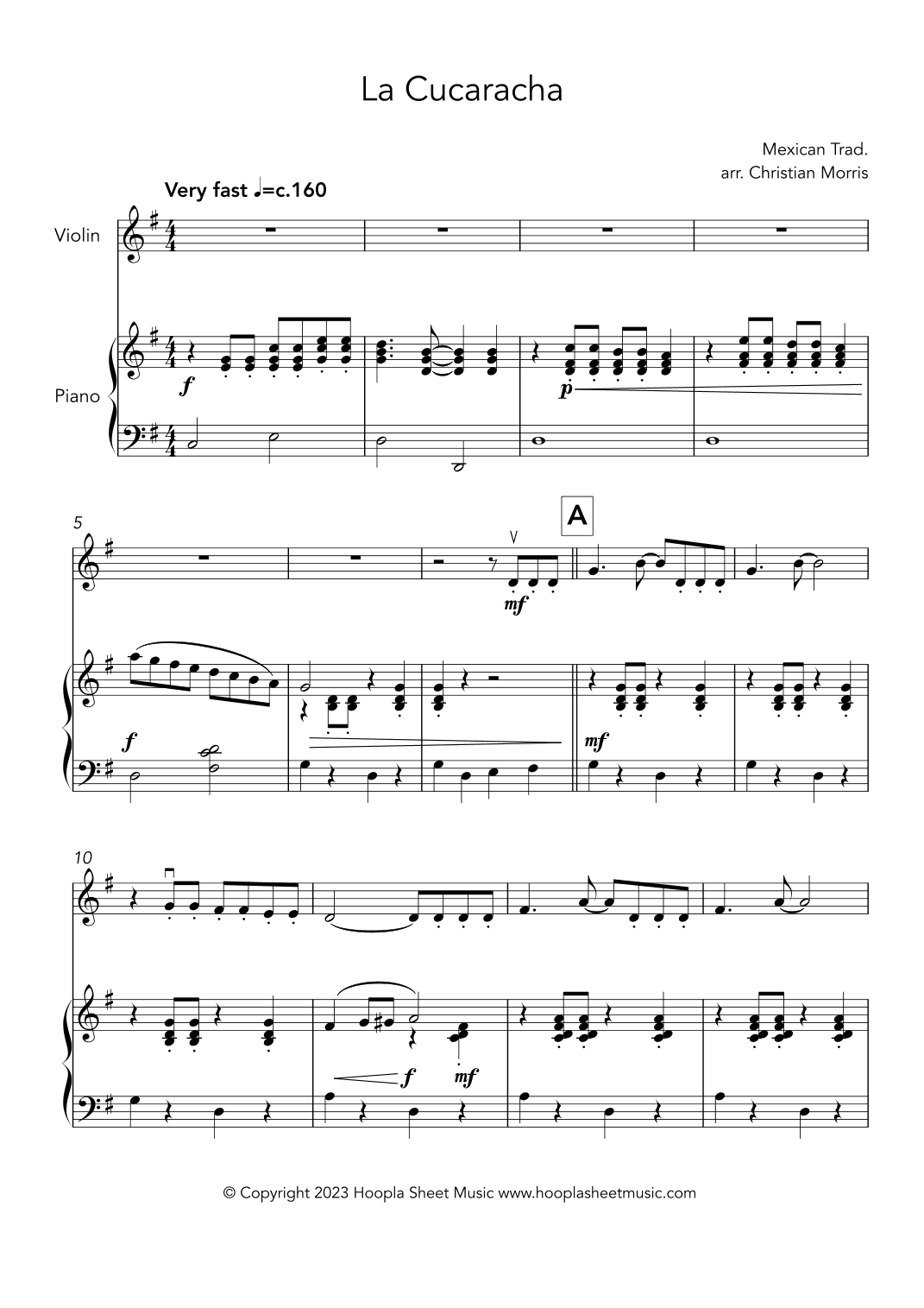 La Cucaracha (arr. Christian Morris)