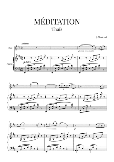 Méditation (from Thaïs) for Flute and Piano (arr. Cadenza Editions)