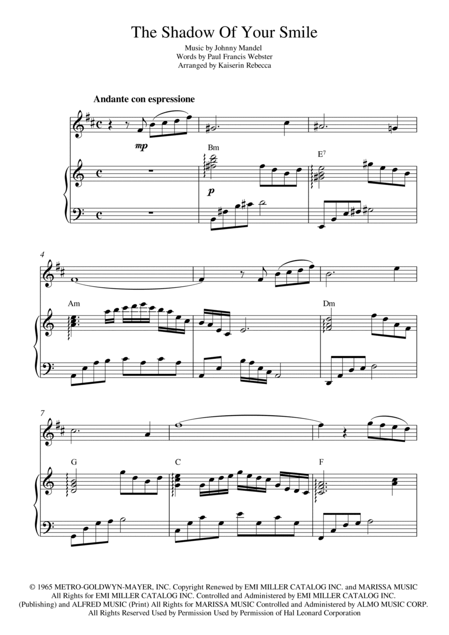 The Shadow Of Your Smile (arr. Kaiserin Rebecca)