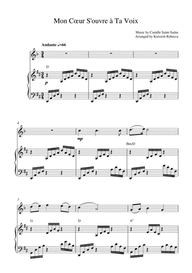 Mon Cœur S'ouvre à Ta Voix (arr. Kaiserin Rebecca)