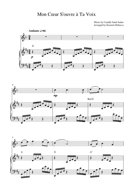 Mon Cœur S'ouvre à Ta Voix (arr. Kaiserin Rebecca)