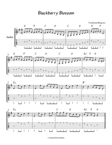 "Blackberry Blossom" - Guitar w/TAB (arr. Jameson Burton)