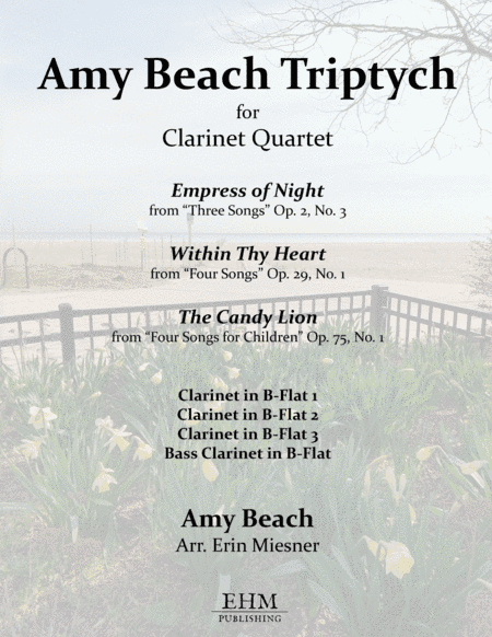 Amy Beach Triptych for Clarinet Quartet (arr. Erin Miesner)