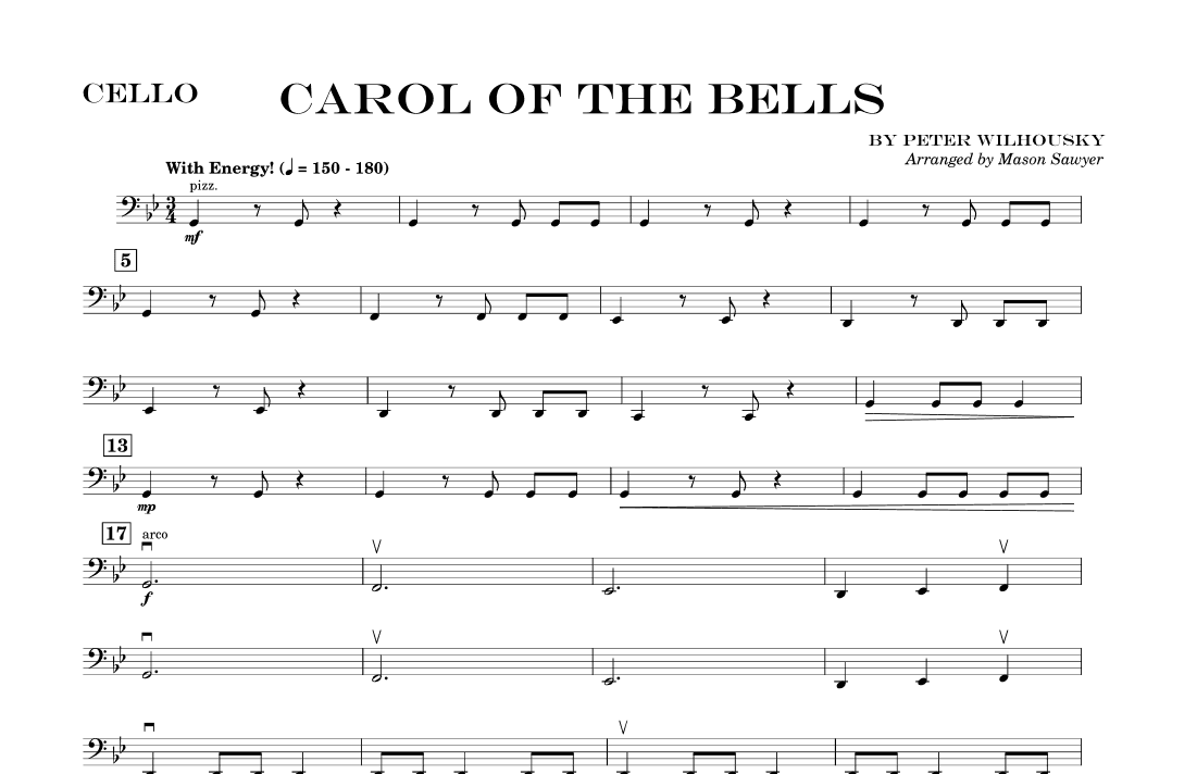 Carol Of The Bells - Score Only (arr. Mason Sawyer)