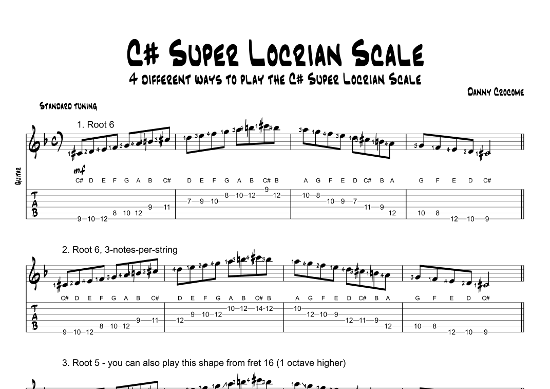 C# Super Locrian Scale (4 Ways to Play)