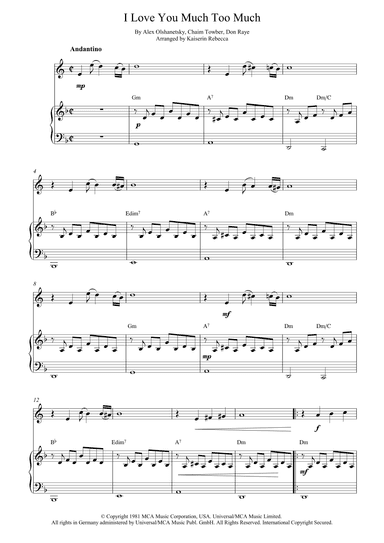 I Love You Much Too Much (arr. Kaiserin Rebecca)