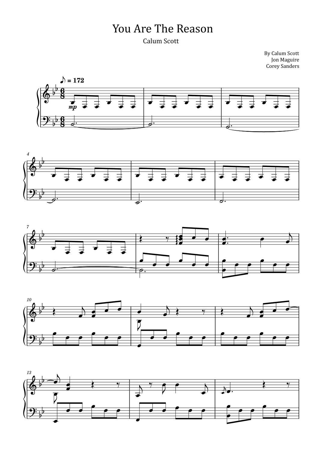 You Are The Reason (arr. poon)