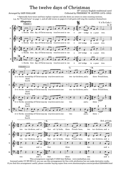 The twelve days of Christmas (arr. Iain Hallam)