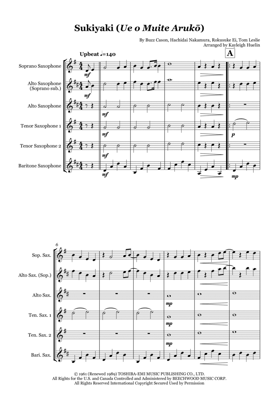 Sukiyaki (arr. Kayleigh Huelin)