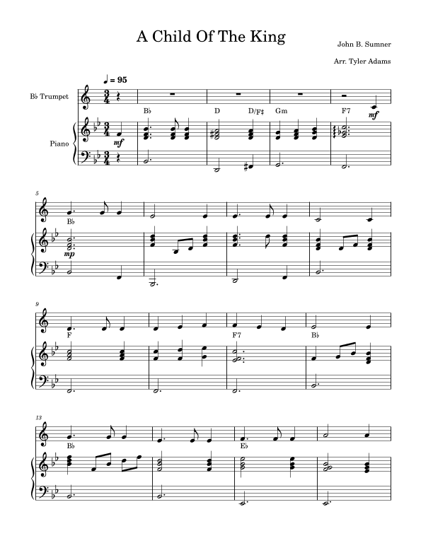A Child Of The King (arr. Tyler Adams)