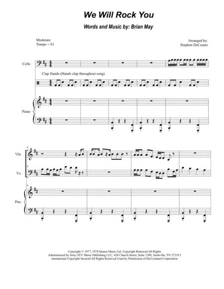 We Will Rock You (arr. Stephen DeCesare)
