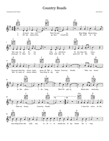 Take Me Home, Country Roads (arr. The Chord House)