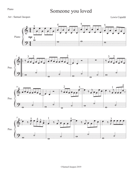 Someone You Loved (arr. Samuel Jacques)