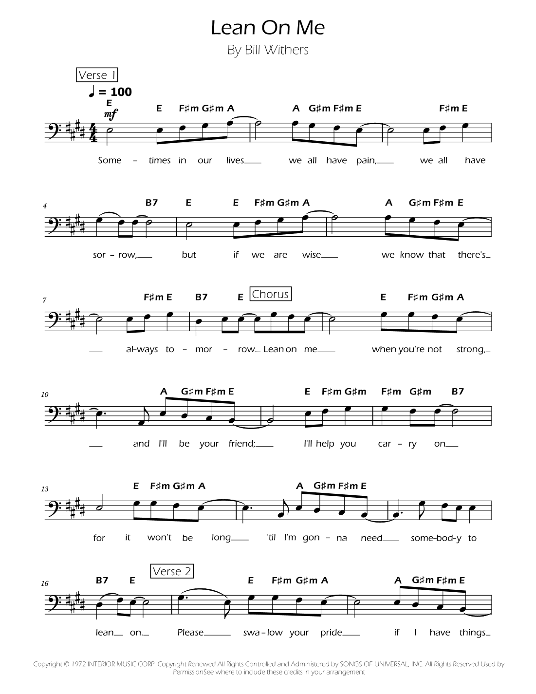 Lean On Me (arr. y)