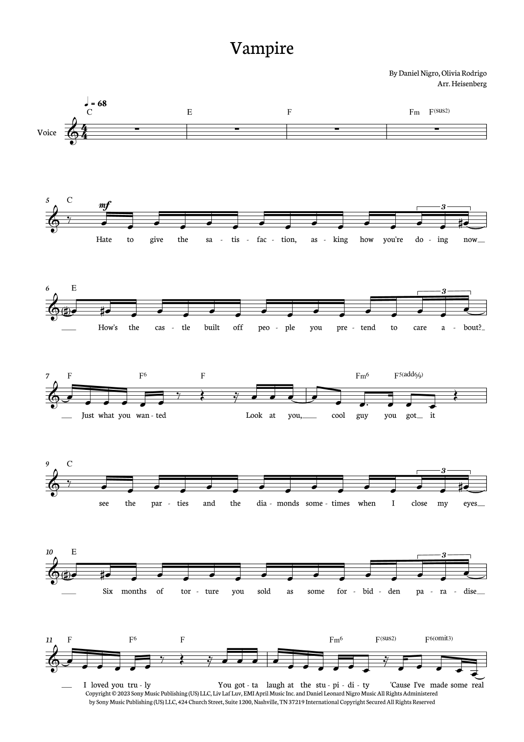 Vampire (arr. Heisenberg)