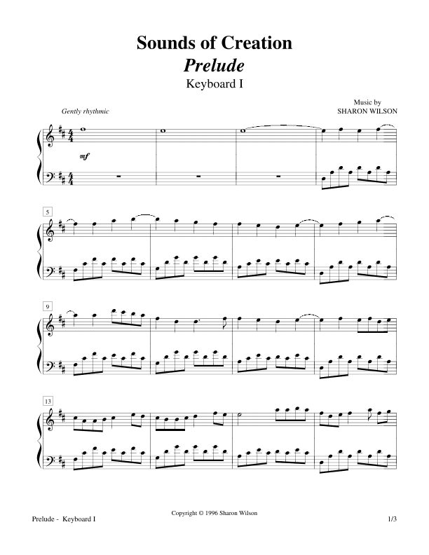 Sounds of Creation - Prelude (Keyboard Duet; 2 Pianos, 4 Hands)