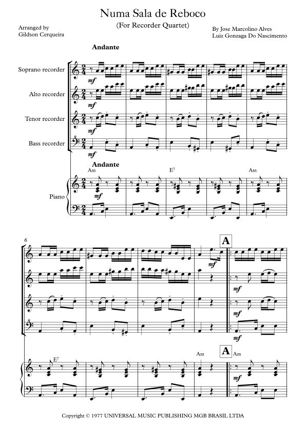 Numa Sala De Reboco (arr. Gildson Cerqueira)