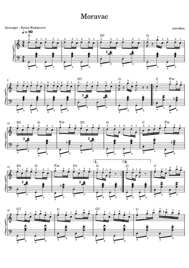 Moravac kolo - C major - for accordion (arr. Zoran Radanovic)