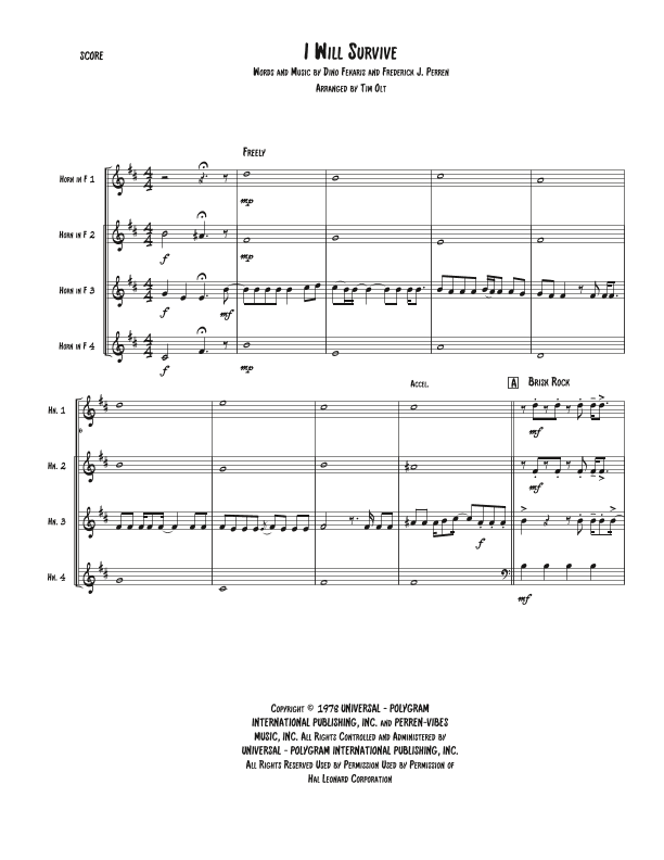 I Will Survive (arr. Tim Olt)