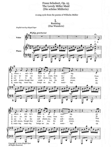 The Lovely Miller Maid (Die schöne Müllerin) English version (Low Voice) (arr. Abigail Dyer)
