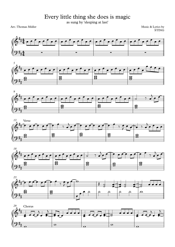 Every Little Thing She Does Is Magic (arr. Thomas Müller)