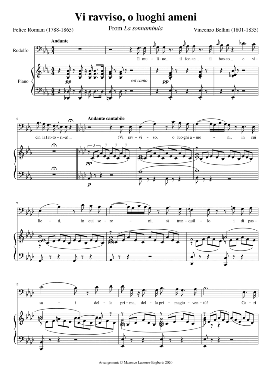 Vi ravviso, o luoghi ameni (La sonnambula) (arr. Maxence Lasserre-Engberts)