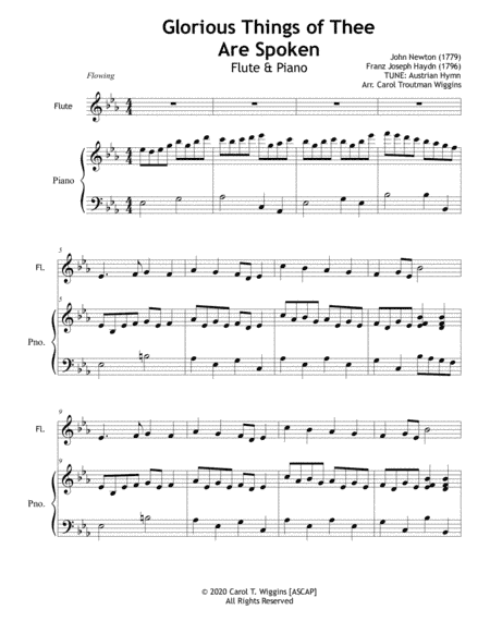 Glorious Things of Thee Are Spoken  (Flute & Piano) (arr. Carol Troutman Wiggins)