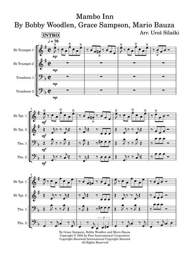At The Mambo Inn (arr. Uroš Silaški)