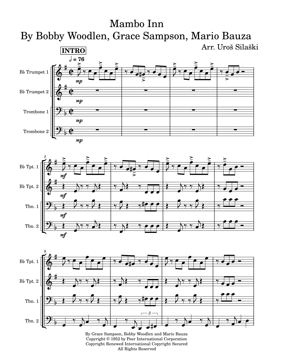 At The Mambo Inn (arr. Uroš Silaški)