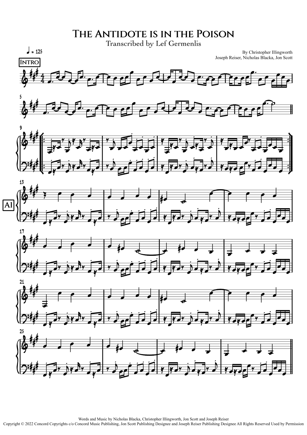 The Antidote Is In The Poison (arr. Lef Germenlis)