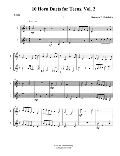 10 Horn Duets for Teens, Vol. 2