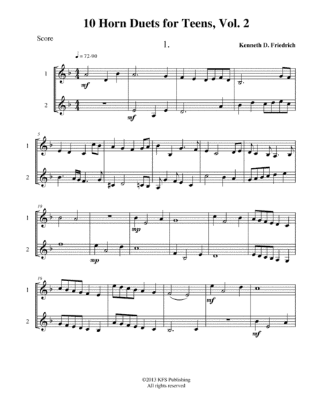 10 Horn Duets for Teens, Vol. 2