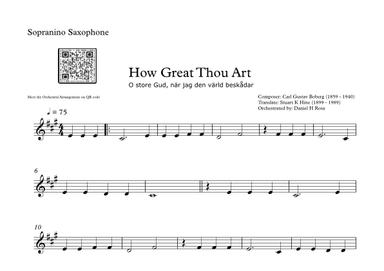 How Great Thou Art - "O store Gud." - Easy Sopranino Saxophone (arr. Daniel H Rosa)