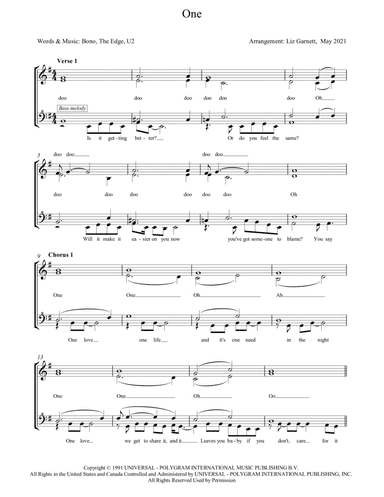 One (arr. Liz Garnett)