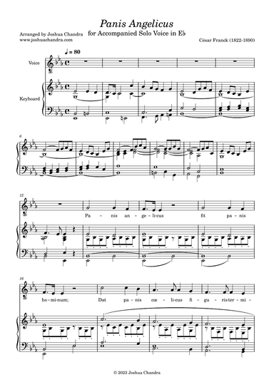 Panis Angelicus in E? (voice & keyboard) (arr. Joshua Chandra)
