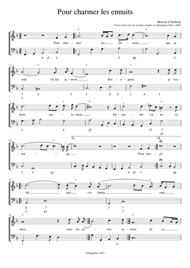 Pour charmer les ennuits (arr. Early Music Scores)