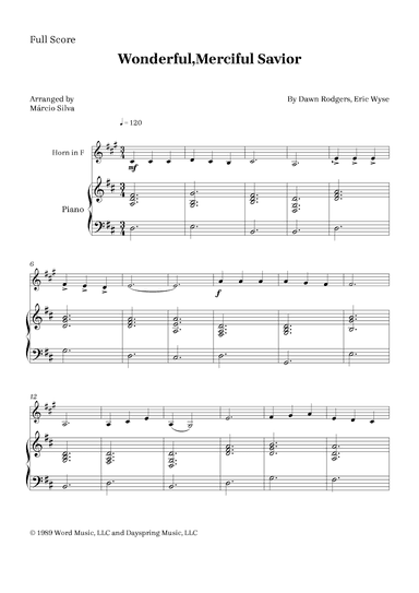 Wonderful, Merciful Savior (arr. Márcio Silva)