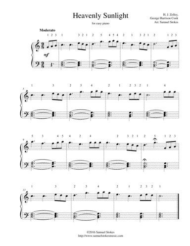 Heavenly Sunlight - for easy piano (arr. Samuel Stokes)